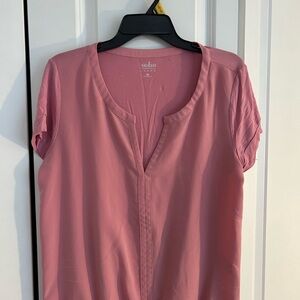 Soho Pink Fitted Short Sleeve Blouse
